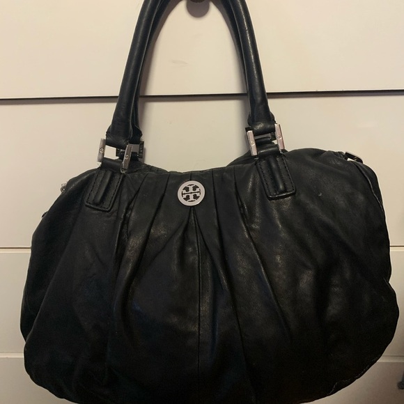 Tory Burch Verona Black Leather Pocketbook with Shoulder Straps and Handles - Picture 6 of 7